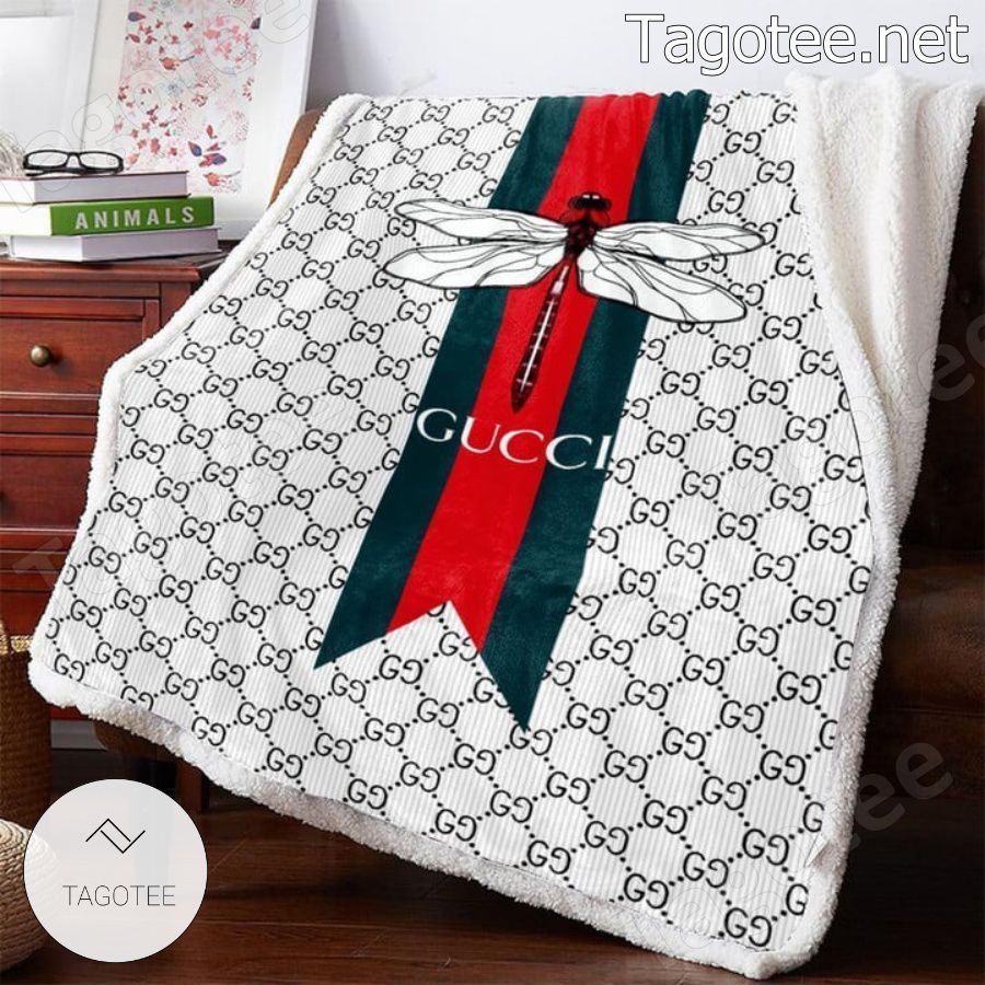 Gucci Dragonfly White Monogram Blanket