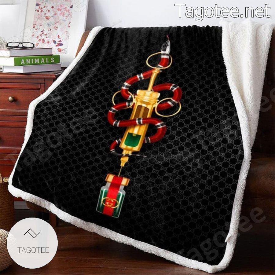 Gucci Snake Black Monogram Blanket