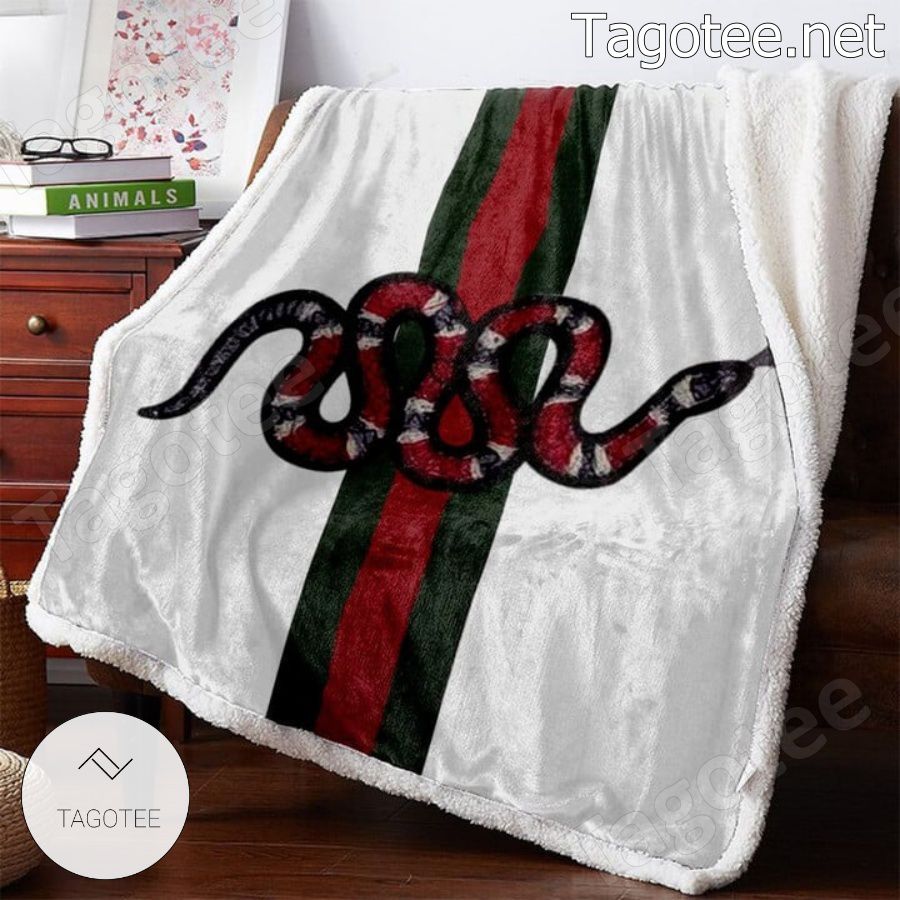 Gucci Snake On Stripe Blanket