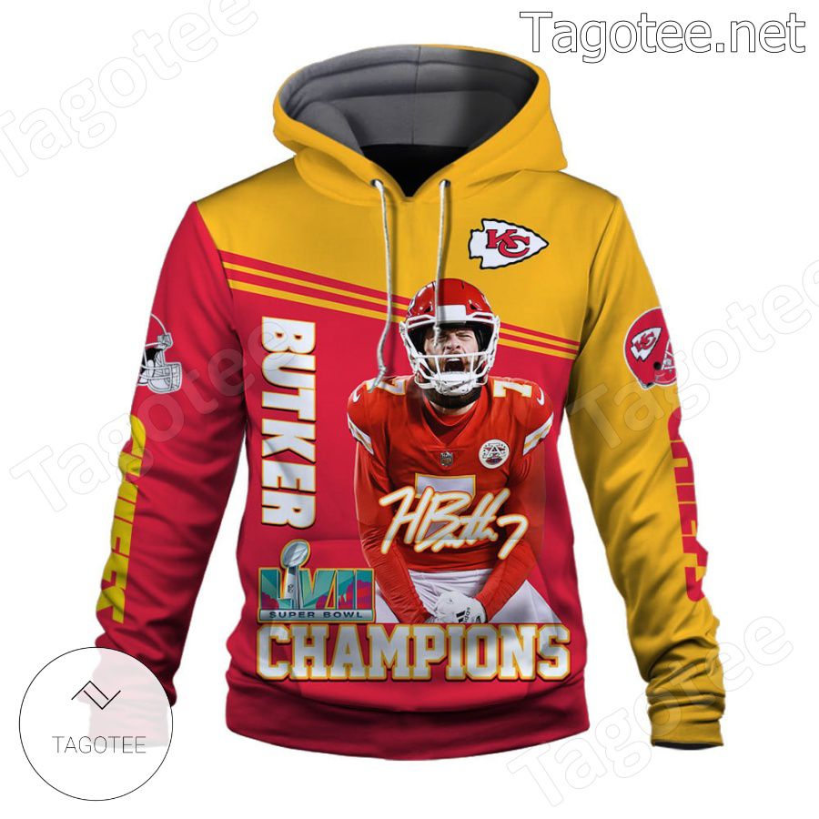 Harrison Butker 7 Kansas City Chiefs AFC Champions Fan NFL Hoodie a