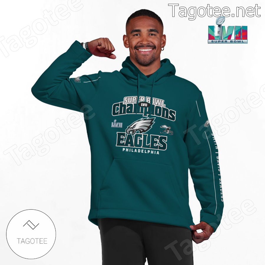 Hit 'Em Low Hit 'Em High Eagles Fly Philadelphia Eagles Fan NFL Hoodie a