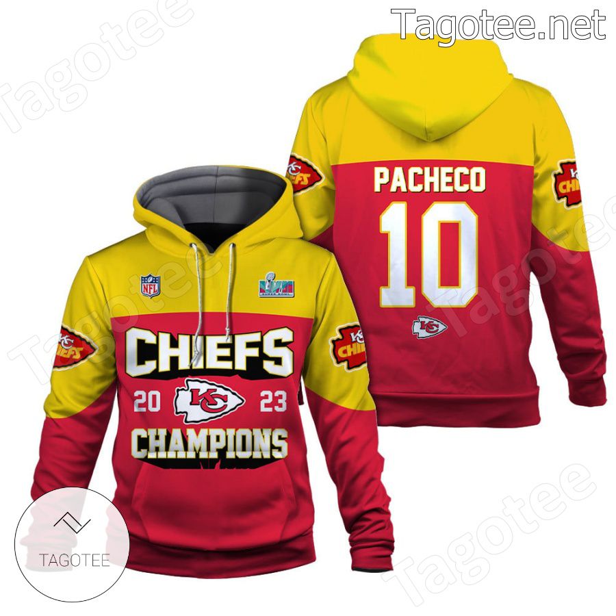 Isiah Pacheco 10 Chiefs 2023 Champions Kansas City Chiefs Fan NFL Hoodie