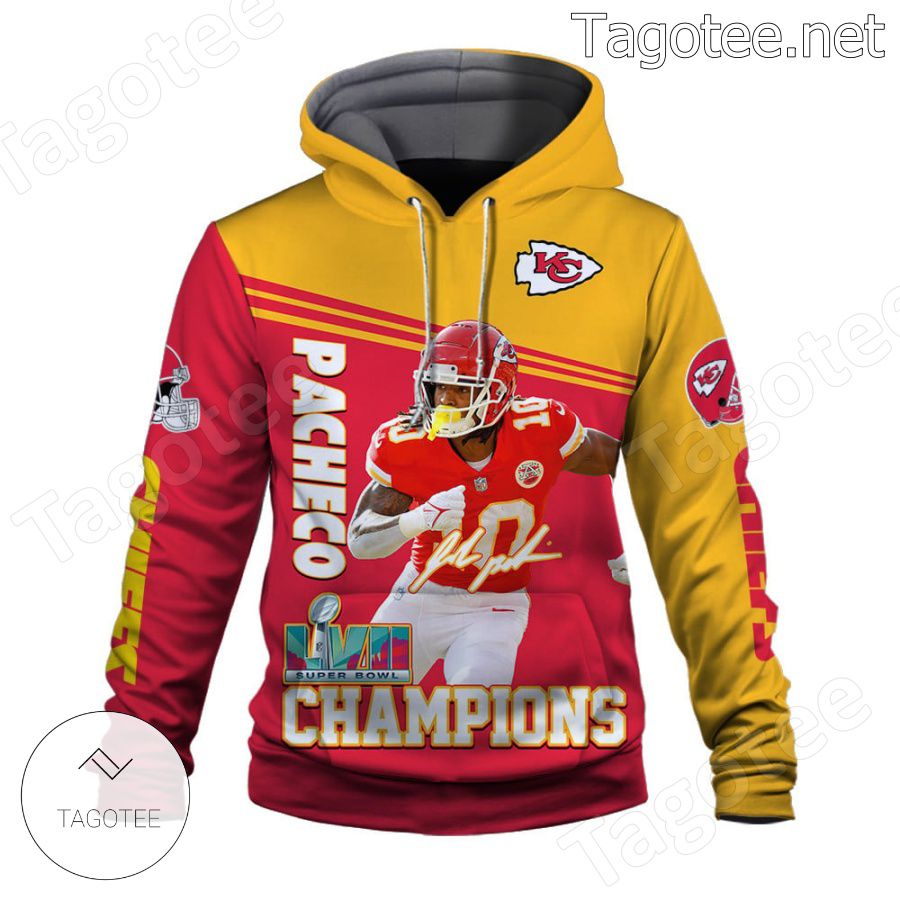 Isiah Pacheco 10 Kansas City Chiefs AFC Champions Fan NFL Hoodie a