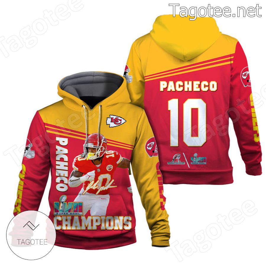 Isiah Pacheco 10 Kansas City Chiefs AFC Champions Fan NFL Hoodie