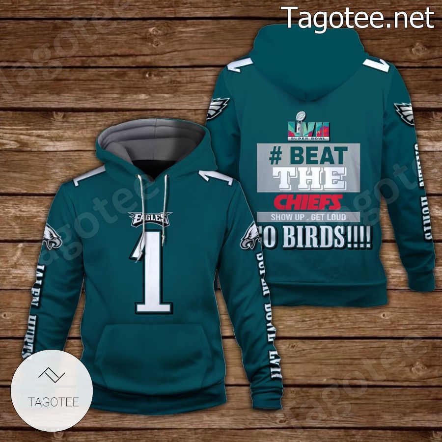 Jalen Hurts 1 Beat The Chiefs Go Birds Philadelphia Eagles Fan NFL Hoodie