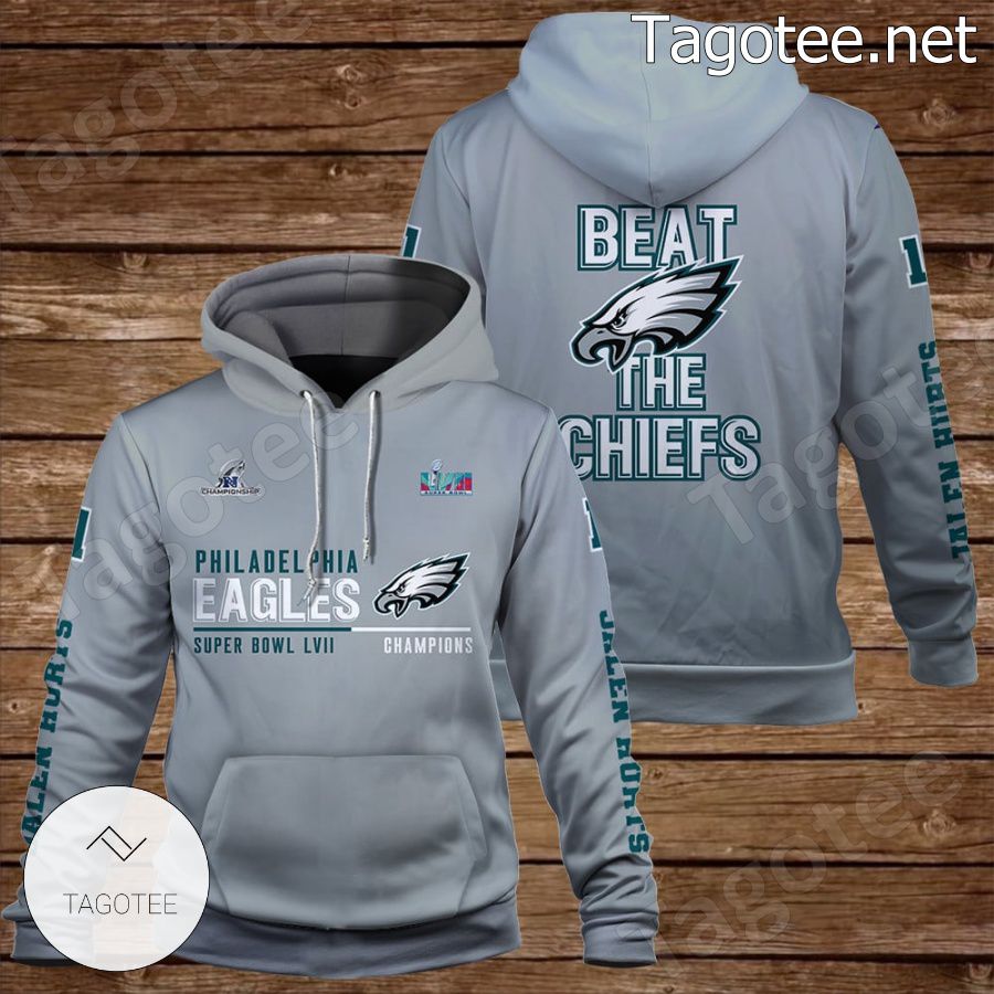 Jalen Hurts 1 Beat The Chiefs Philadelphia Eagles Fan NFL Hoodie