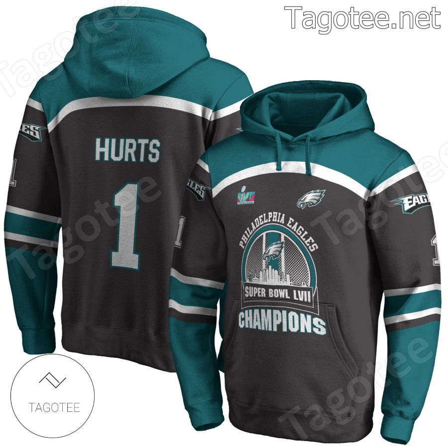 Jalen Hurts 1 Eagles Team Philadelphia Eagles Fan NFL Hoodie