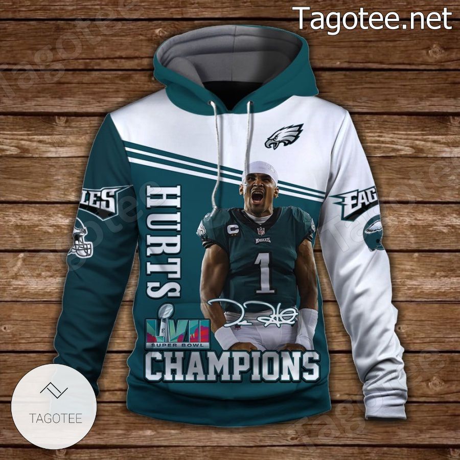 Jalen Hurts 1 Philadelphia Eagles NFC Champions Fan NFL Hoodie a