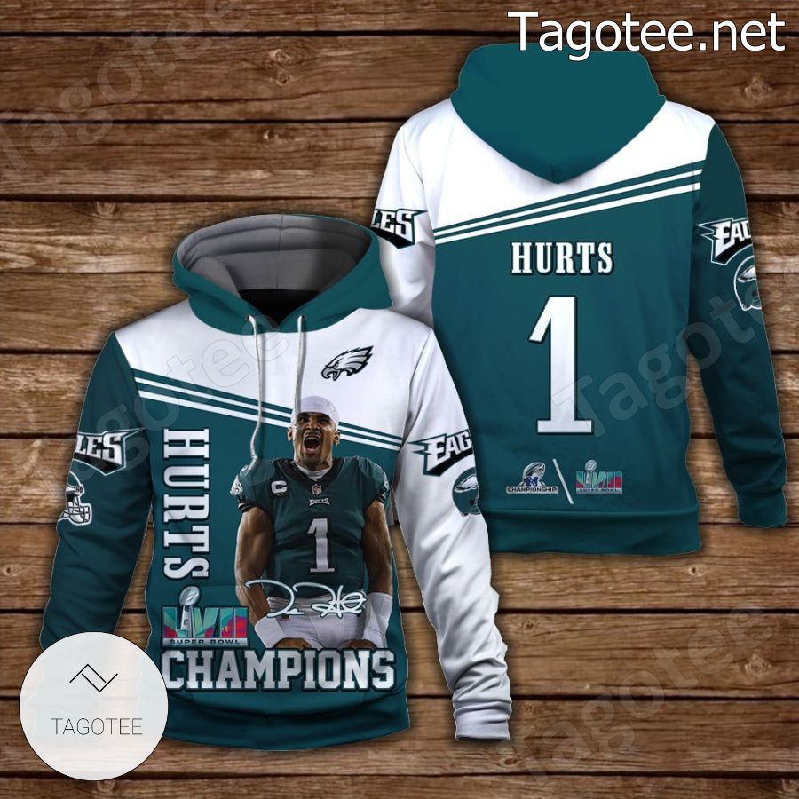 Jalen Hurts 1 Philadelphia Eagles NFC Champions Fan NFL Hoodie