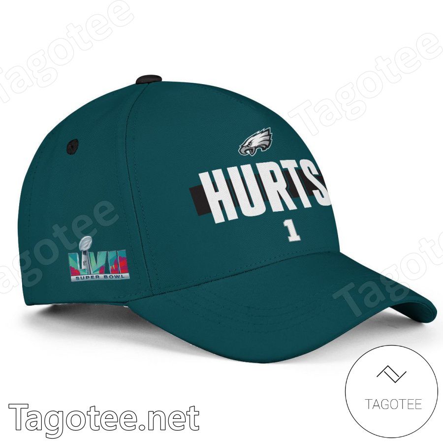 Jalen Hurts Number 1 Super Bowl LVII Philadelphia Eagles Classic Cap Hat a