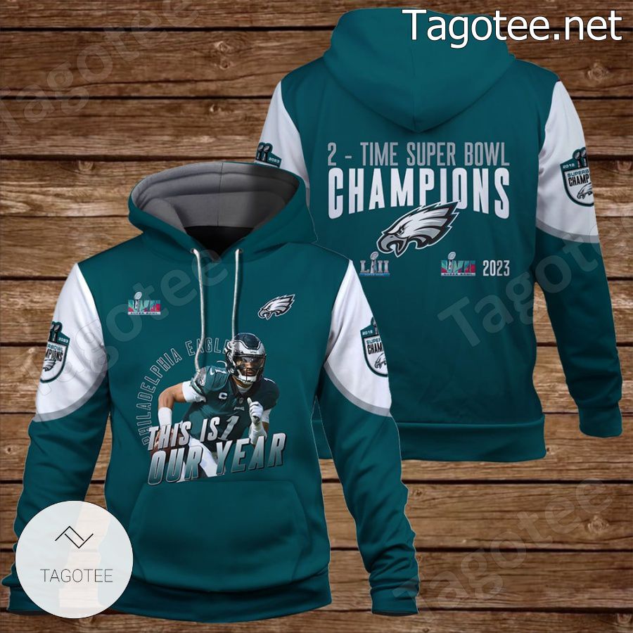 Jalen Hurts Two Time Super Bowl Champions Philadelphia Eagles Fan NFL Hoodie