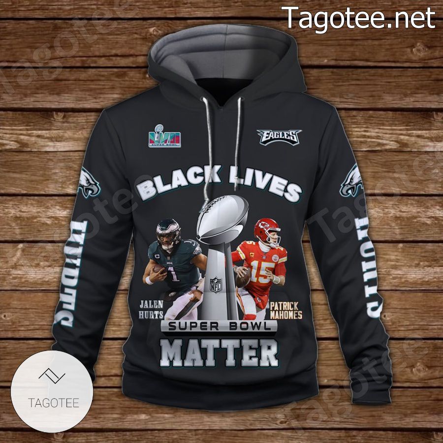 Jalen Hurts vs Patrick Mahomes Black Lives Matter We Make History Philadelphia Eagles Fan NFL Hoodie a