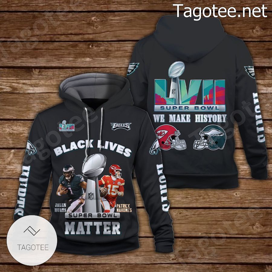 Jalen Hurts vs Patrick Mahomes Black Lives Matter We Make History Philadelphia Eagles Fan NFL Hoodie