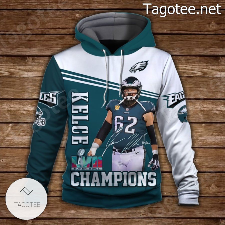 Jason Kelce 62 Philadelphia Eagles NFC Champions Fan NFL Hoodie a