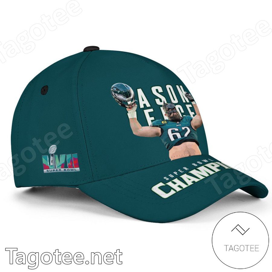 Jason Kelce 62 Philadelphia Eagles Super Bowl LVII Champion Classic Cap Hat a