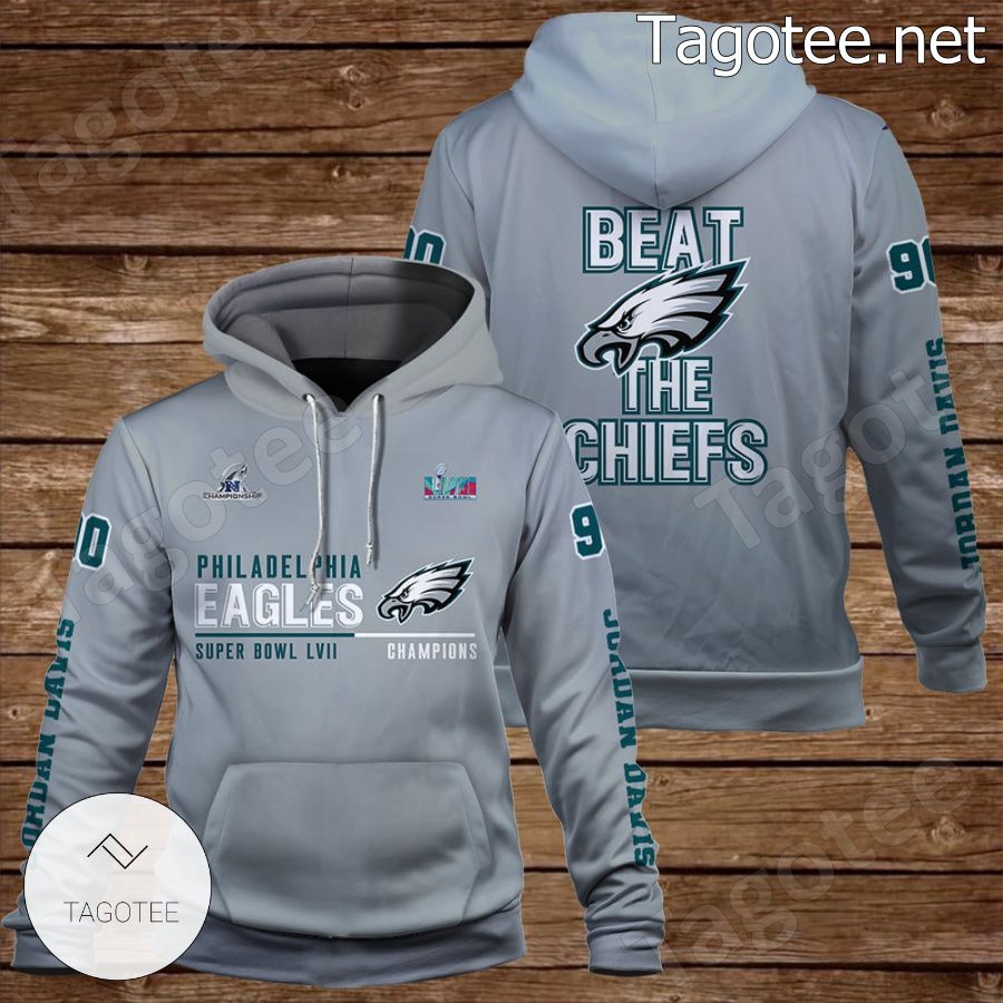 Jordan Davis 90 Beat The Chiefs Philadelphia Eagles Fan NFL Hoodie