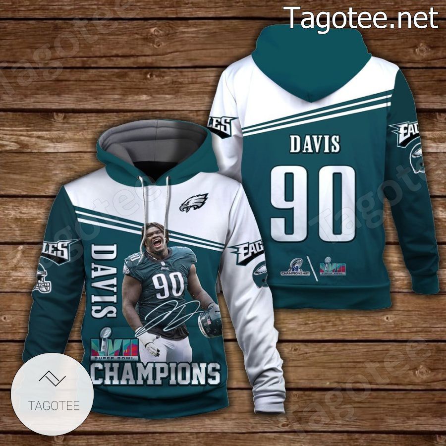 Jordan Davis 90 Philadelphia Eagles NFC Champions Fan NFL Hoodie