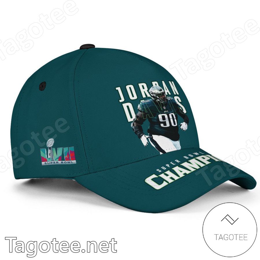 Jordan Davis 90 Philadelphia Eagles Super Bowl LVII Champion Classic Cap Hat a