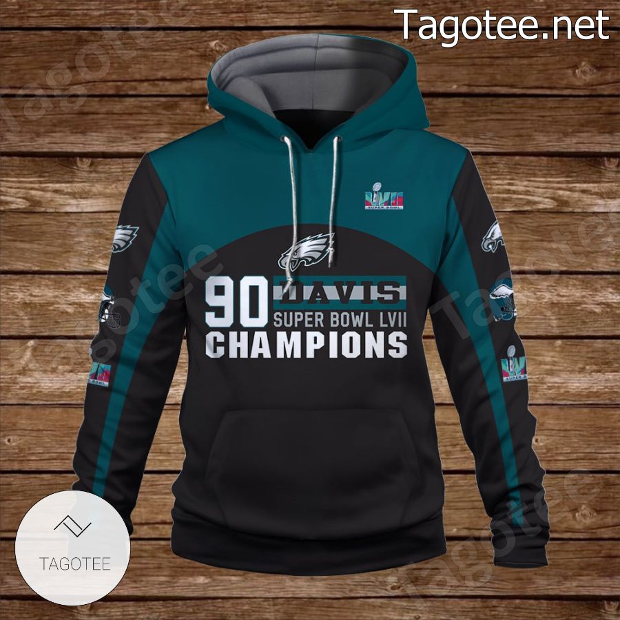 Jordan Davis 90 Super Bowl Champions Philadelphia Eagles Fan NFL Hoodie a