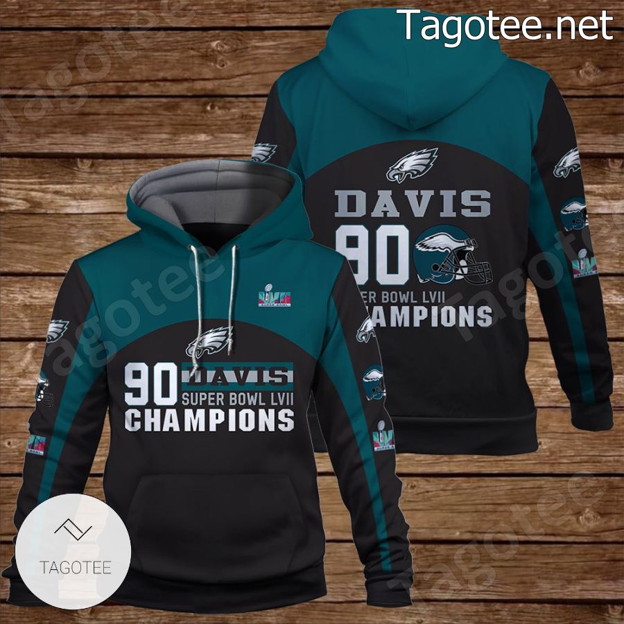 Jordan Davis 90 Super Bowl Champions Philadelphia Eagles Fan NFL Hoodie