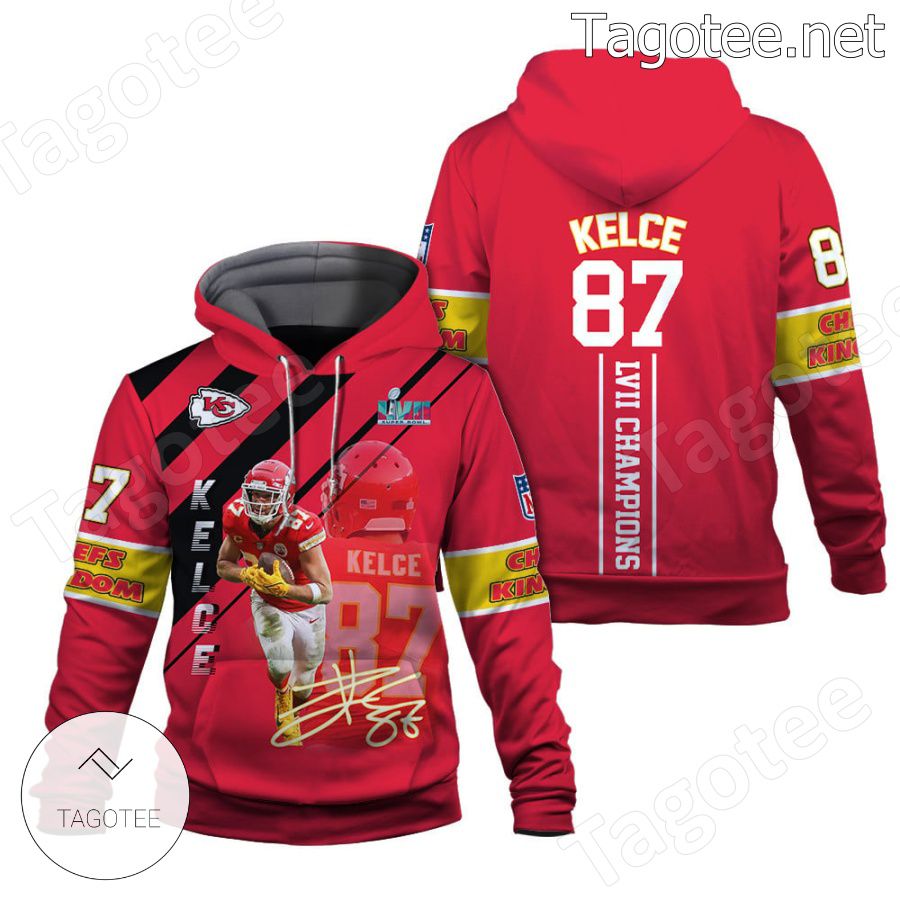 Kelce 87 LVII Champions Kansas City Chiefs Fan NFL Hoodie