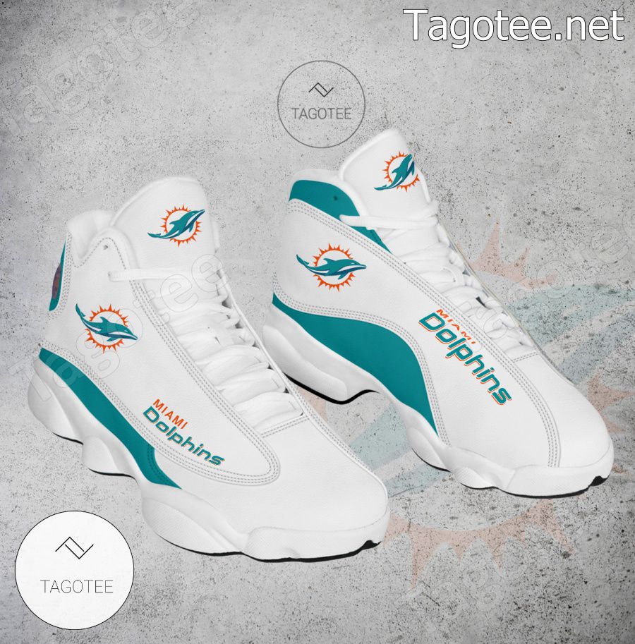 Miami Dolphins Logo Air Jordan 13 Shoes - EmonShop