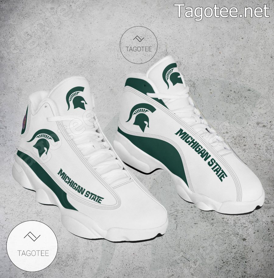 Michigan State NCAA Logo Air Jordan 13 Shoes - BiShop