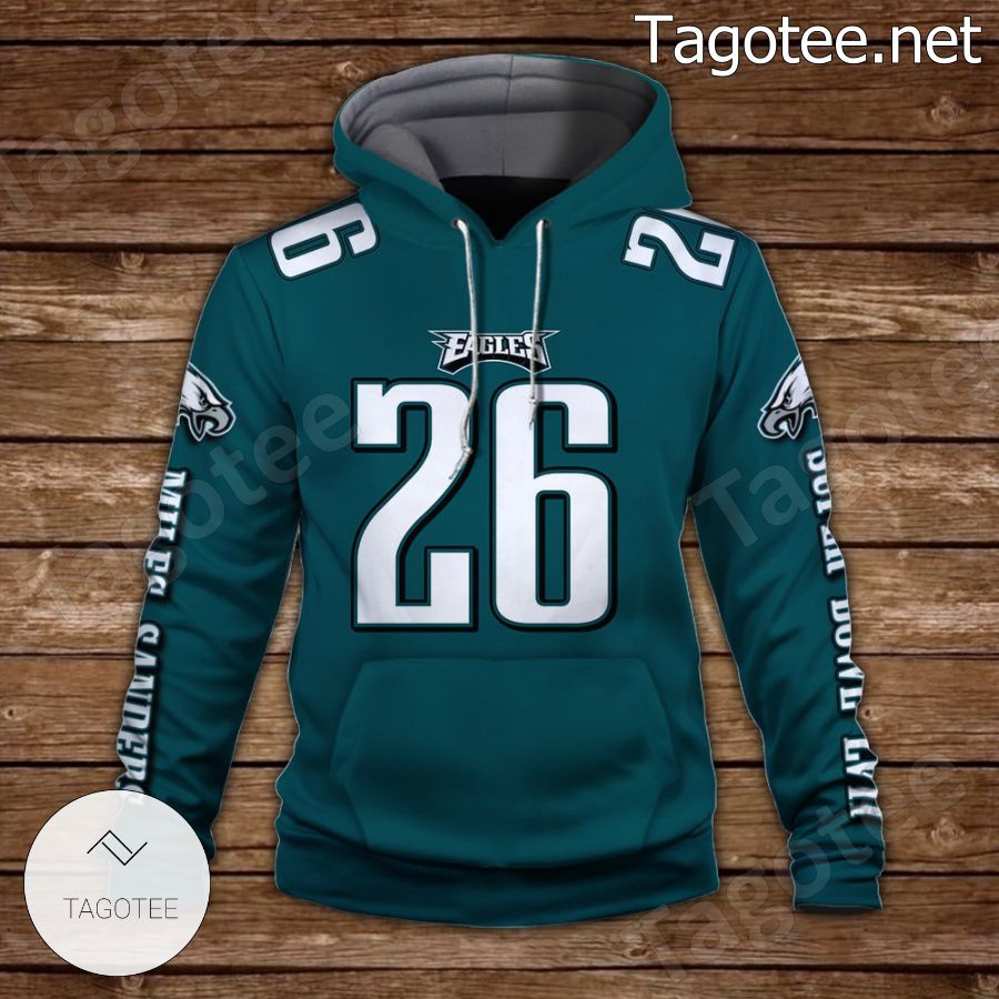 Miles Sanders 26 Beat The Chiefs Go Birds Philadelphia Eagles Fan NFL Hoodie a