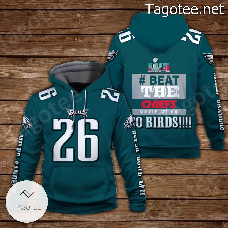 Miles Sanders 26 Beat The Chiefs Go Birds Philadelphia Eagles Fan NFL Hoodie