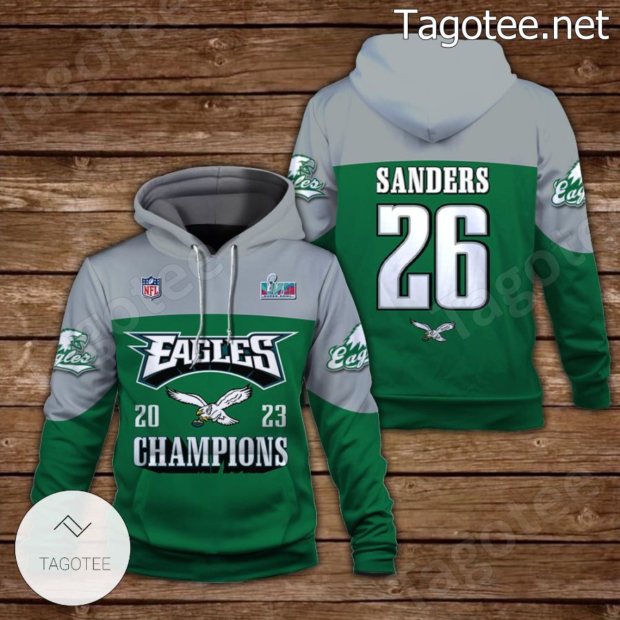 Miles Sanders 26 Eagles 2023 Champions Philadelphia Eagles Fan NFL Hoodie