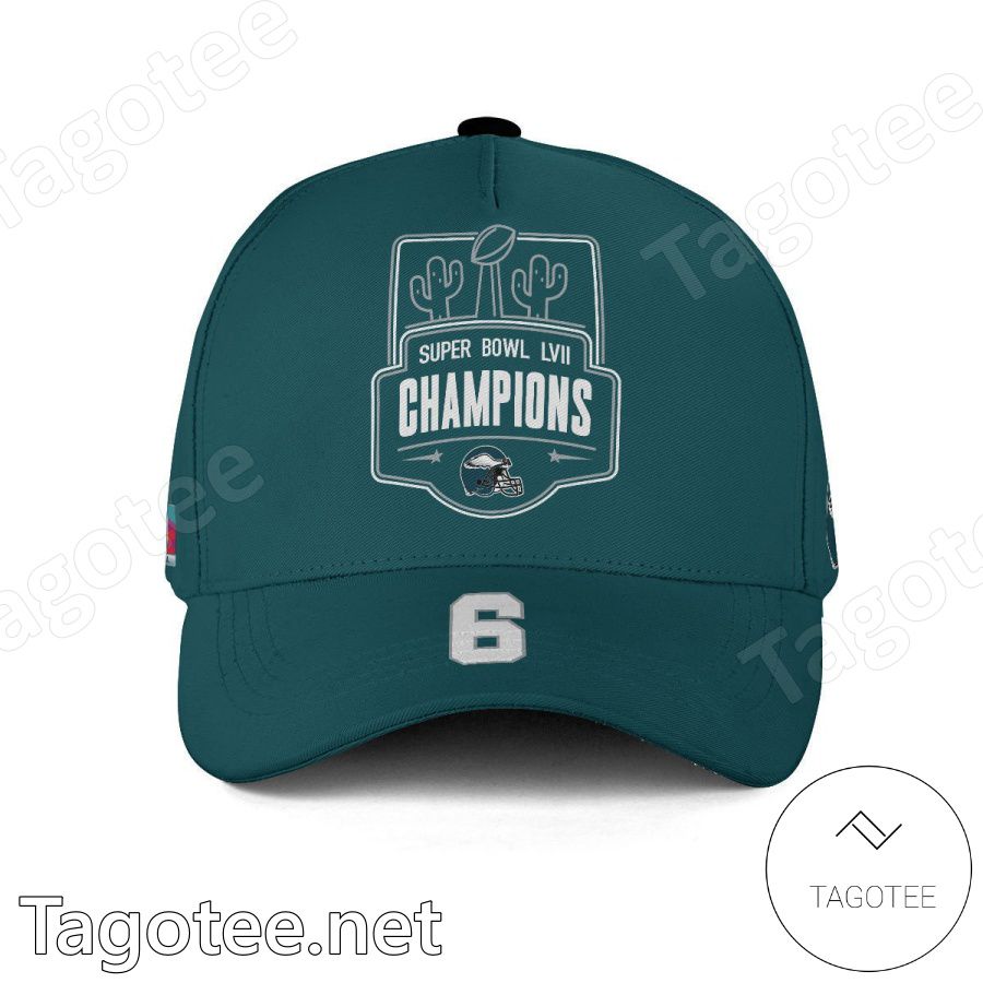 Number 6 Super Bowl LVII Champions Philadelphia Eagles Classic Cap Hat