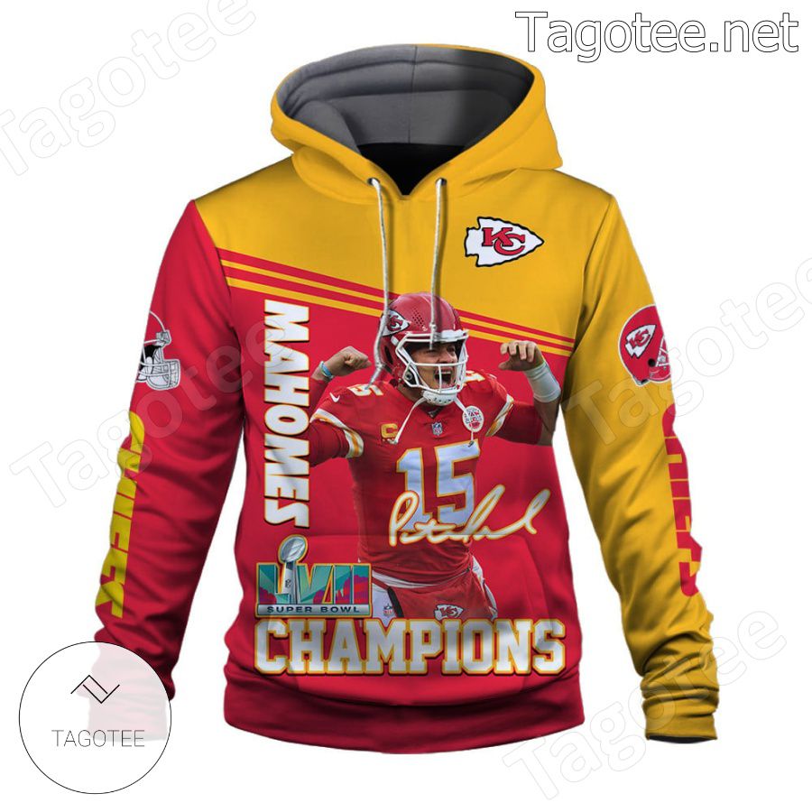 Patrick Mahomes 15 Kansas City Chiefs AFC Champions Fan NFL Hoodie a