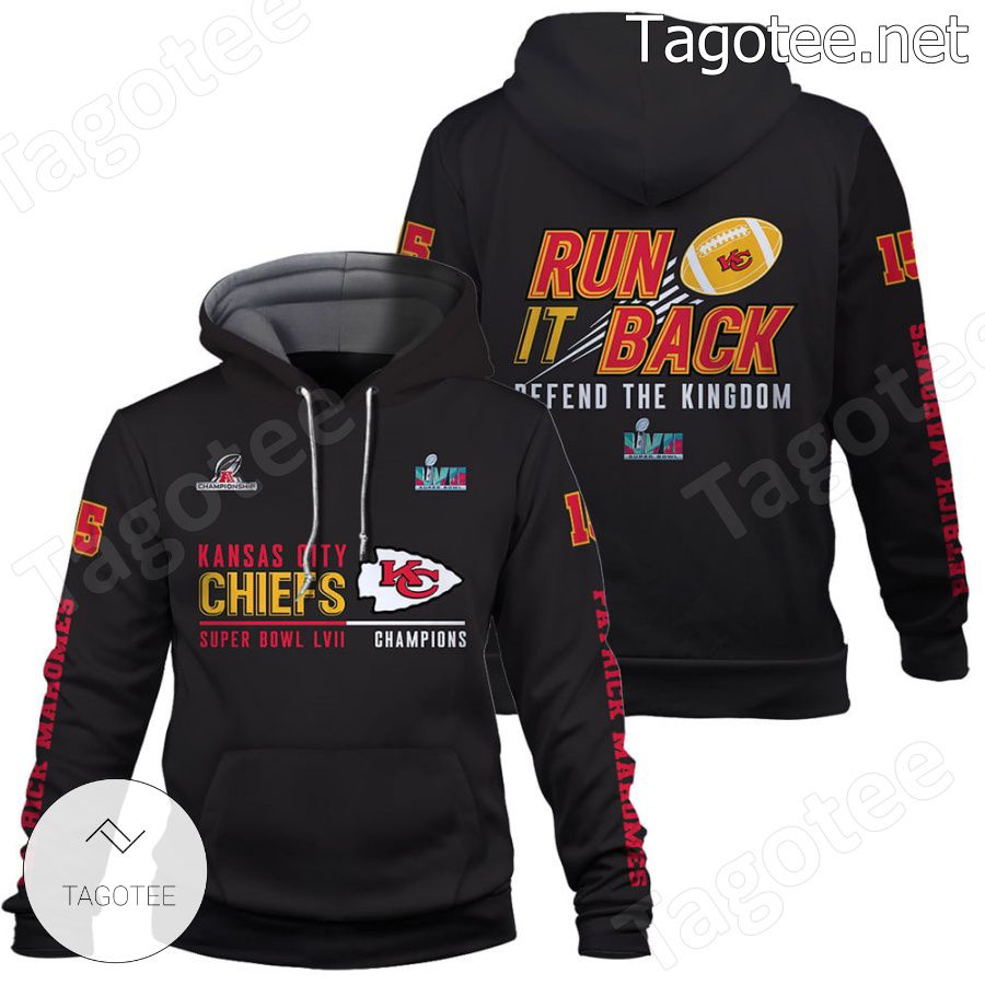 Patrick Mahomes Run It Back Defend The Kingdom Kansas City Chiefs Fan NFL Hoodie