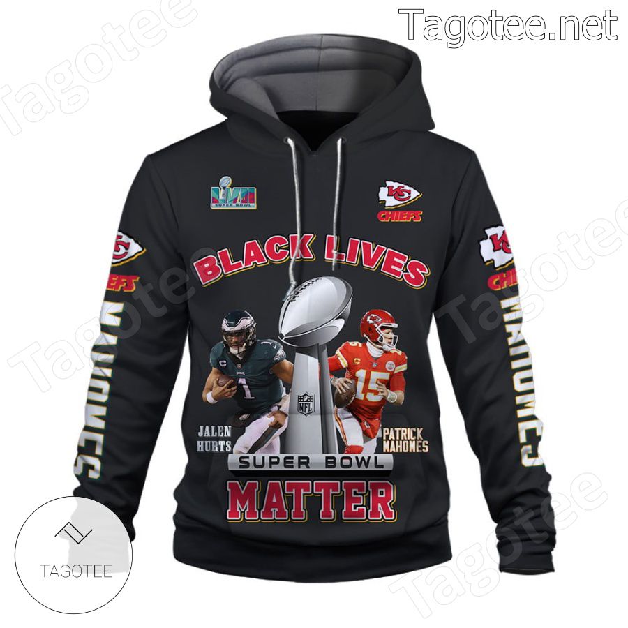 Patrick Mahomes vs Jalen Hurts Black Lives Matter We Make History Kansas City Chiefs Fan NFL Hoodie a