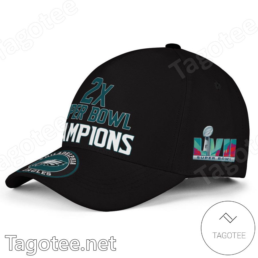 Philadelphia Eagles 2X Super Bowl LVII Champions Classic Cap Hat a