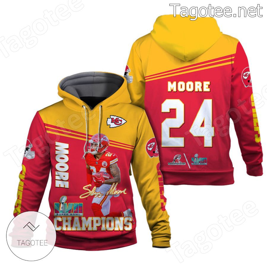 Skyy Moore 24 Kansas City Chiefs AFC Champions Fan NFL Hoodie