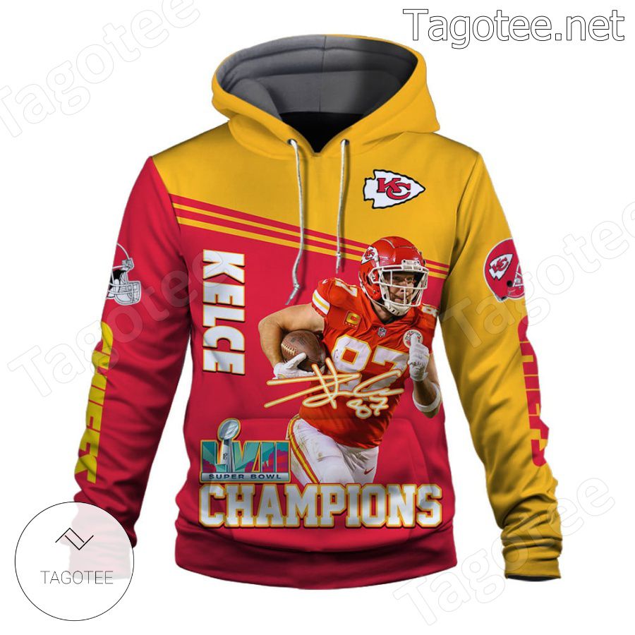 Travis Kelce 87 Kansas City Chiefs AFC Champions Fan NFL Hoodie a