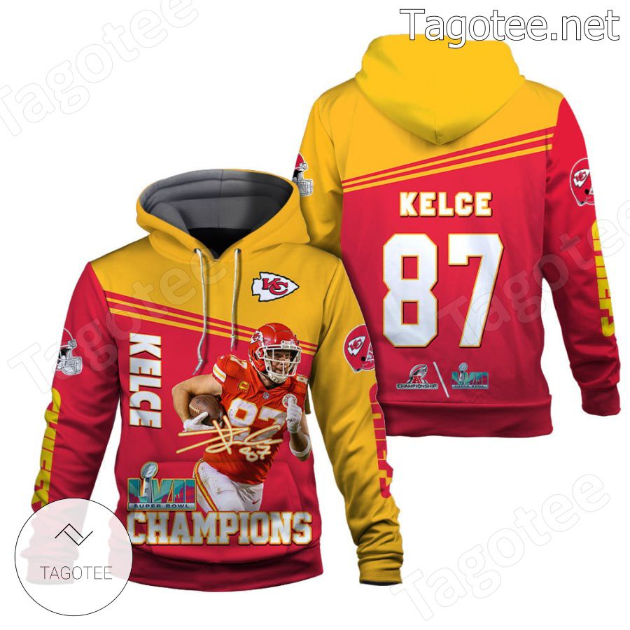 Travis Kelce 87 Kansas City Chiefs AFC Champions Fan NFL Hoodie