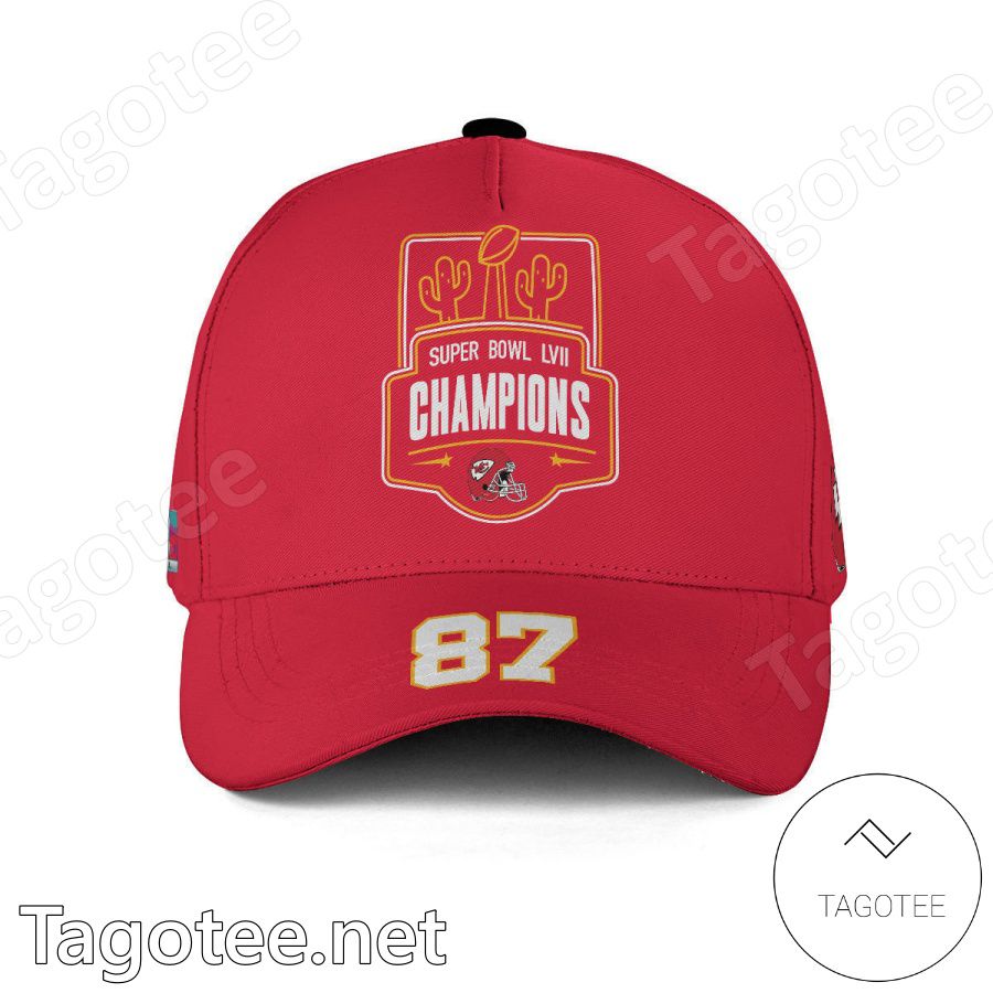 Travis Kelce 87 Super Bowl LVII 2023 Champions NFL Kansas City Chiefs Classic Cap Hat