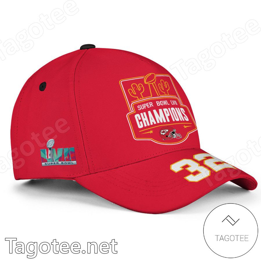 Tyrann Mathieu 32 Super Bowl LVII 2023 Champions NFL Kansas City Chiefs Classic Cap Hat a