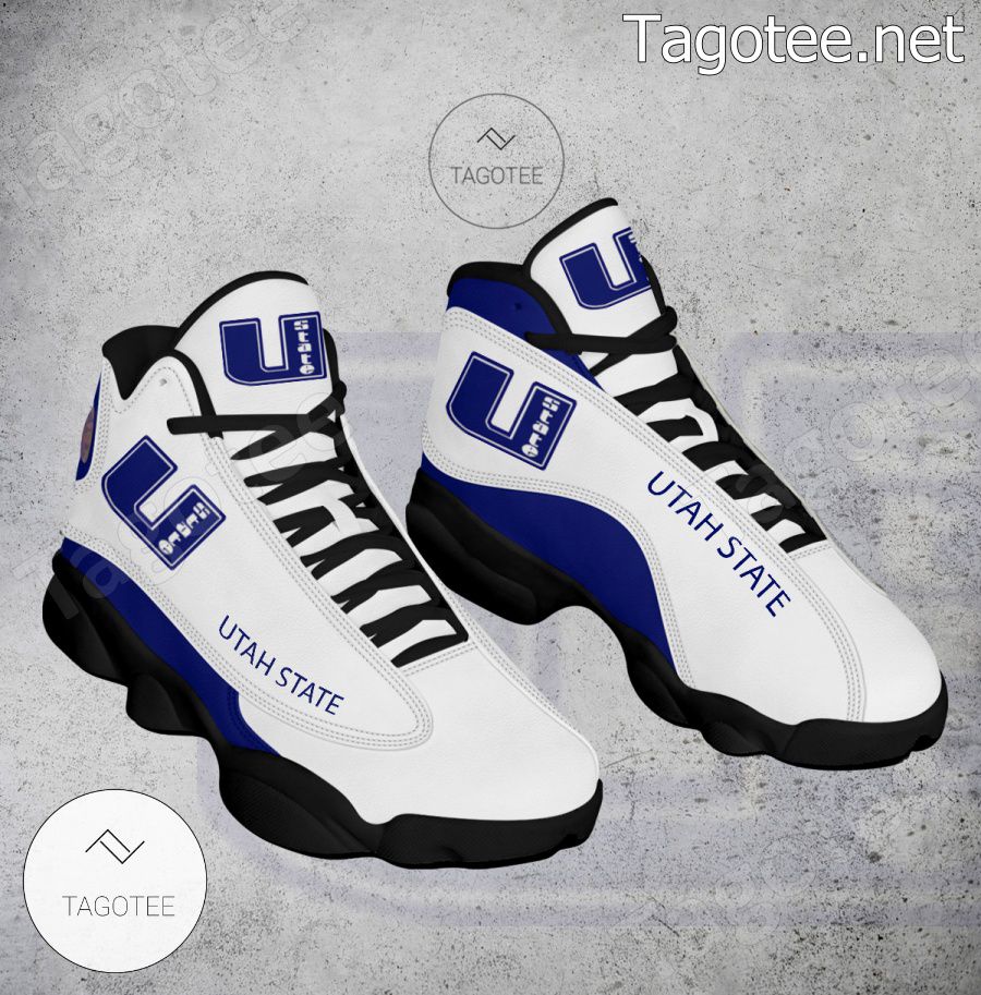 Utah State NCAA Logo Air Jordan 13 Shoes - BiShop a