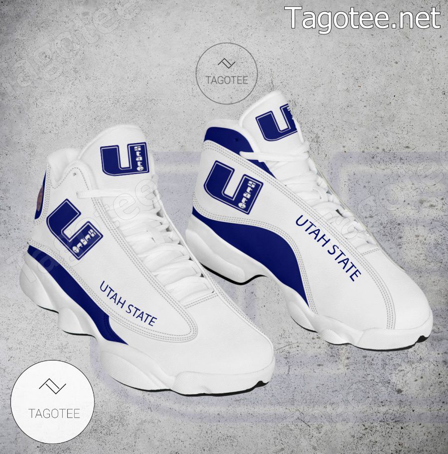 Utah State NCAA Logo Air Jordan 13 Shoes - BiShop