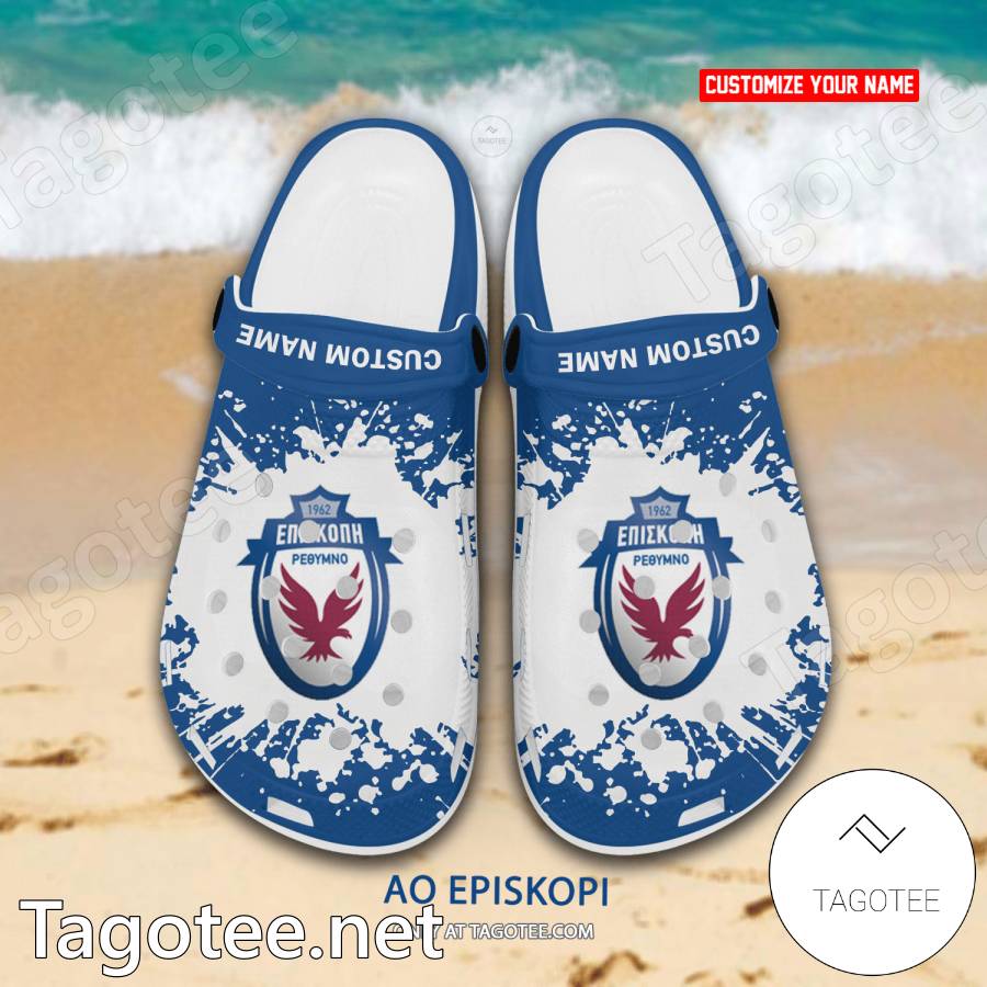 AO Episkopi Custom Name Crocs Clogs - EmonShop a