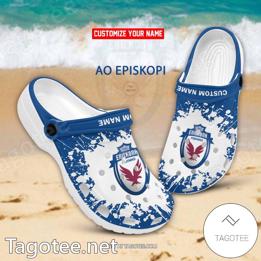 AO Episkopi Custom Name Crocs Clogs - EmonShop