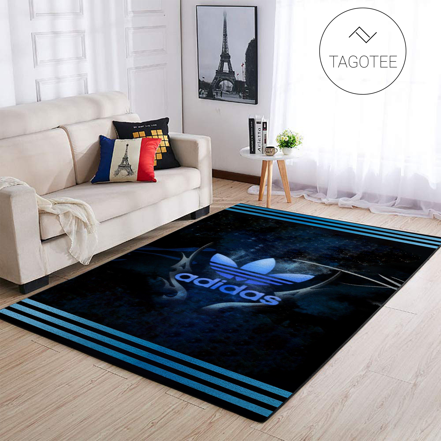 Adidas Blue Abstract Rug - EmonShop