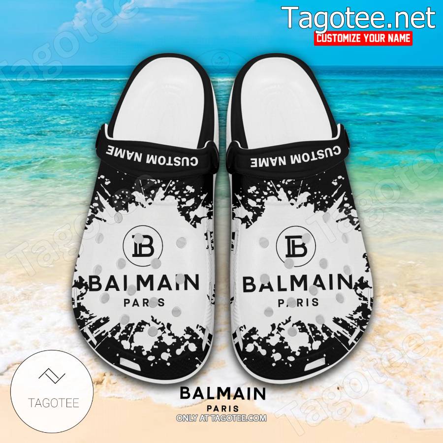 Balmain Logo Crocs Clogs - EmonShop a