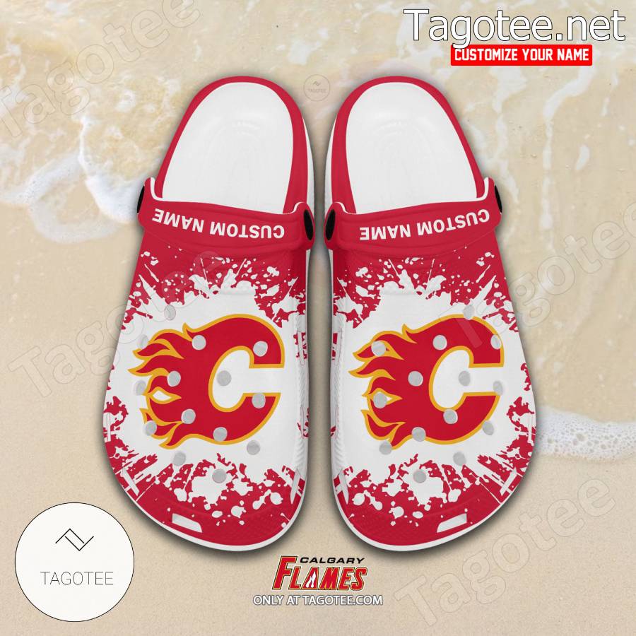 Calgary Flames Personalized Crocs Clogs - EmonShop a