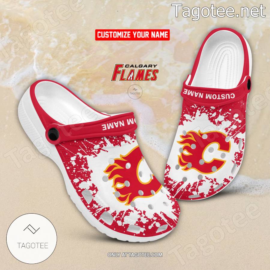 Calgary Flames Personalized Crocs Clogs - EmonShop