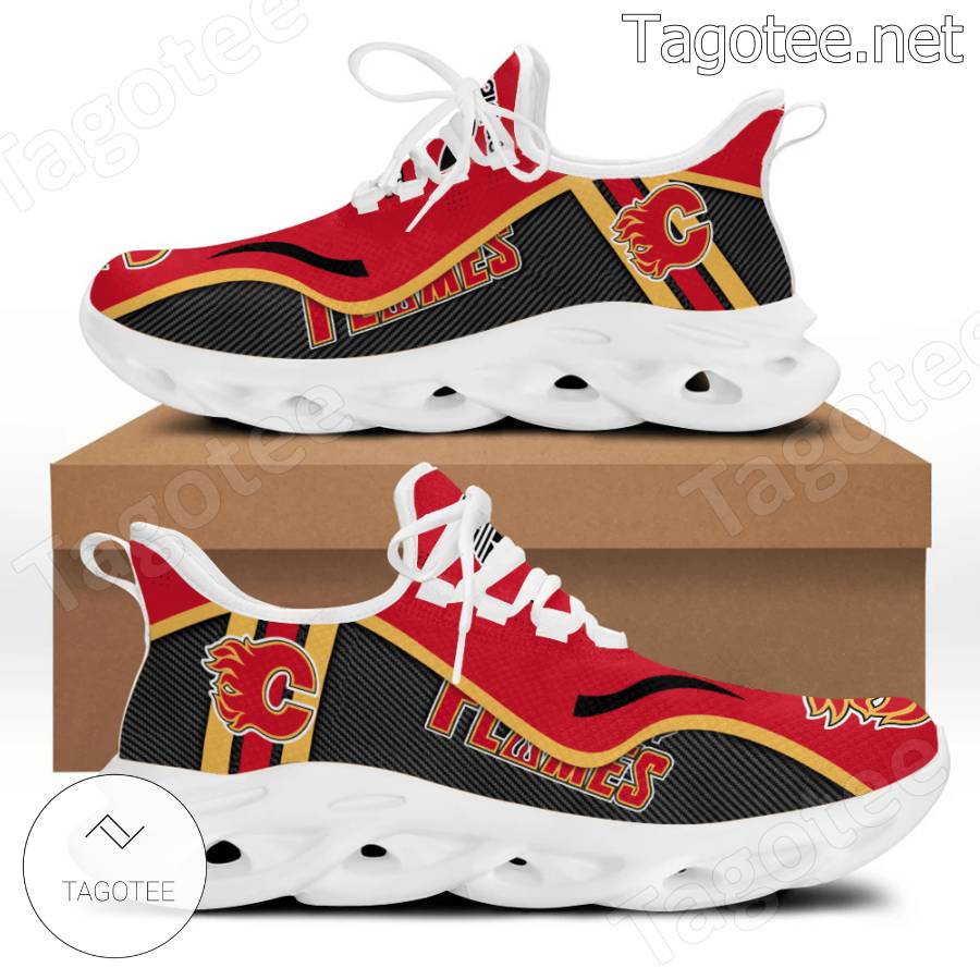 Calgary Flames Personalized NHL Max Soul Shoes