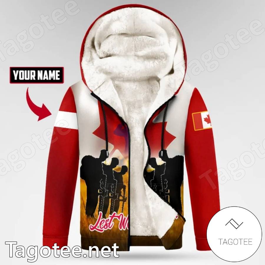 Canadian Veteran Lest We Forget Fleece Hoodie